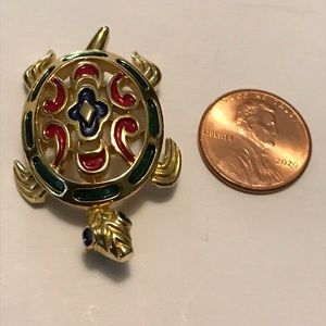 Trifari L’Orient Enameled turtle brooch.
